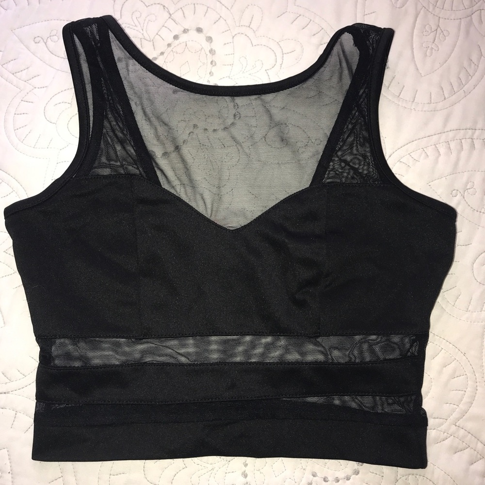 Forever21 Black going out mesh crop top